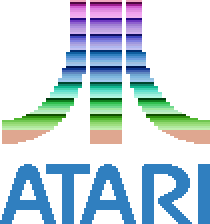 The Atari logo as displayed on an Atari home computer.
